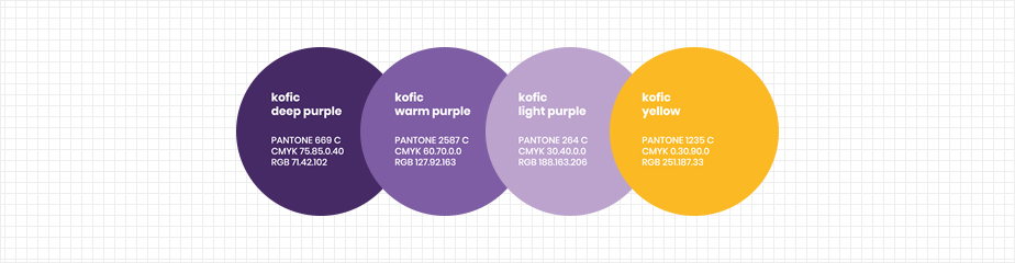 (Kofic dark brown : pantone 476C, C:80%+M:90%,Y:100%, R 50+ G 20 + B 10)  + pantone 8563C